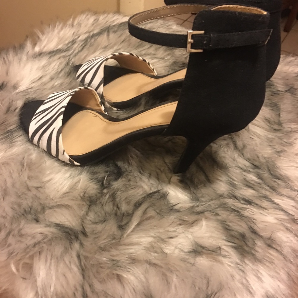 Black & White suede Zebra print heels